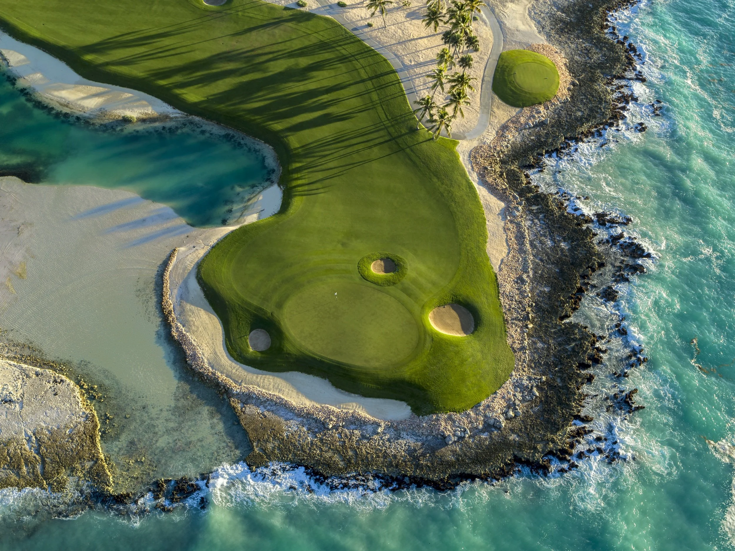 Punta Espada Golf Course aerial cliffs Caribbean Sea Cap Cana