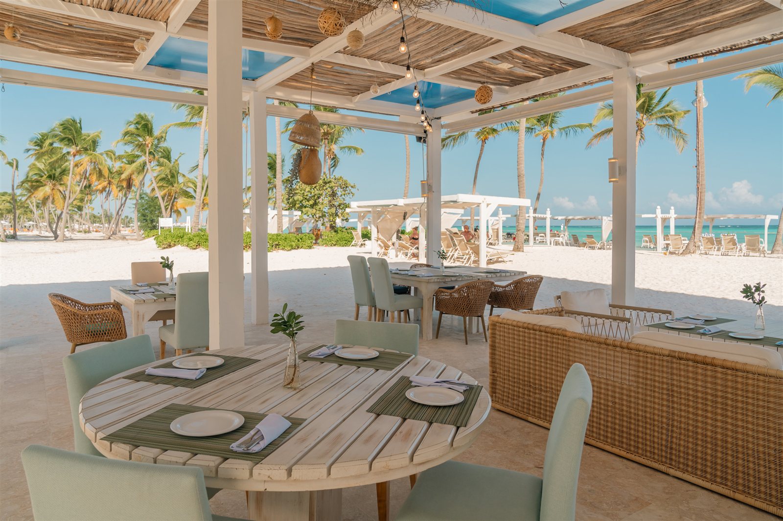 Juanillo Grill & Beach Club dining pavilion, Cap Cana