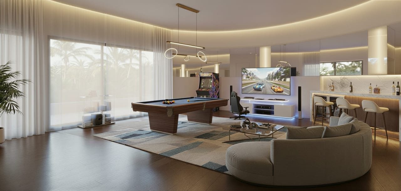 Villa Espada game room and bar, Cap Cana