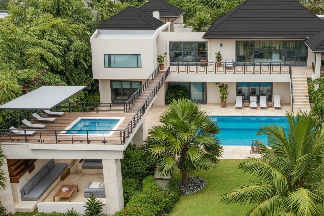 Villa Espada pool and villa exterior, Cap Cana